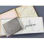 A George V silver cigarette case, 167 grams inscribed with facsimile signature of diplomats,