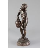 After Andre Joseph Aller (French, 1845-1926). A patinated bronze, 'L'enfant des Abruzzes',