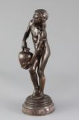 After Andre Joseph Aller (French, 1845-1926). A patinated bronze, 'L'enfant des Abruzzes',