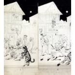 Louis Wain (1860-1939)folio of 5 pen and ink drawingsCats at night 22 x 9.75in. and other sketches,