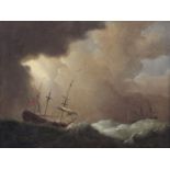 Attributed to Francis Swaine (1720-1782)oil on canvasA frigate and other shipping at sea12 x 15.