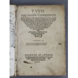 Cambini, Andrea - Two Very Notable Commentaries, rebound cloth bounds, quarto, facsimile p.21,