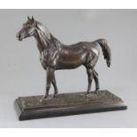 Christophe Fratin (1801-1864). A bronze model of an Arab stallion, signed on the integral