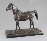 Christophe Fratin (1801-1864). A bronze model of an Arab stallion, signed on the integral