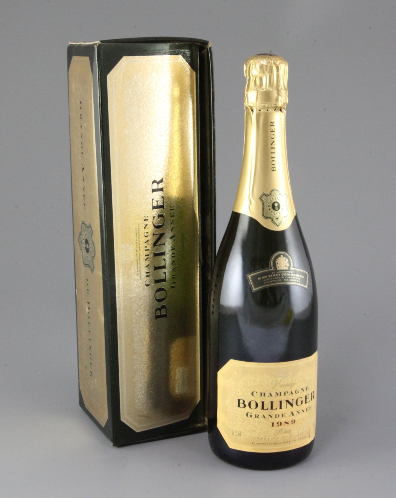 Six bottles of Bollinger Grand Annee vintage 1989 Champagne, in original boxes.