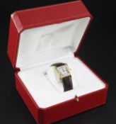 A gentleman's 1990's 18ct gold Cartier 'Tank Francaise' automatic wrist watch, with Roman dial and