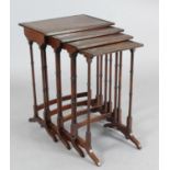 An Edwardian inlaid mahogany nest of quartetto tables, W.1ft 8in. D.1ft 2in. H.2ft 4in.