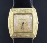 A gentleman's 1960's 18ct gold Vacheron & Constantin manual wind dress wrist watch, with quarterly