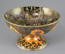 Daisy Makeig-Jones for Wedgwood- 'Fairy Gondola'. A flame fairyland lustre chalice bowl, c.1924, the