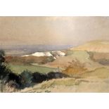 Charles Knight RWS ROIwatercolourOctober Evening, Wolstonbury from Newtimber Hill, Sussexsigned14