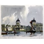 Edward Wesson (1910-1983)ink and watercolourThe Royal Hospital, Greenwichsigned and titled9.5 x 12.