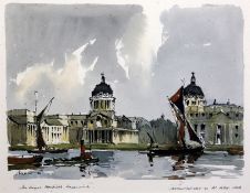 Edward Wesson (1910-1983)ink and watercolourThe Royal Hospital, Greenwichsigned and titled9.5 x 12.