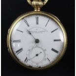 A Victorian 18ct gold keywind lever pocket watch by Henry Reynolds Lemon, Liverpool, the case back