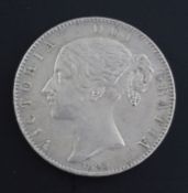 A Victorian silver half crown 1845, cinquefoil stops, GVF