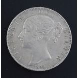 A Victorian silver half crown 1845, cinquefoil stops, GVF