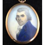 John Barry (fl.1784-1827)oil on ivoryMiniature of a gentleman wearing a blue coat2.5 x 2in.