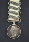 A Crimea medal to Sergeant J.Cowell, Grenadier Guards, with Sebastopol, Inkerman, Balaklava and Alma
