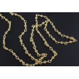 An 18ct gold fancy link chain necklace, 34.2 grams, 36in.