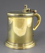 An impressive George V Charles II style Garrard & Co silver gilt replica of the tankard "Presented