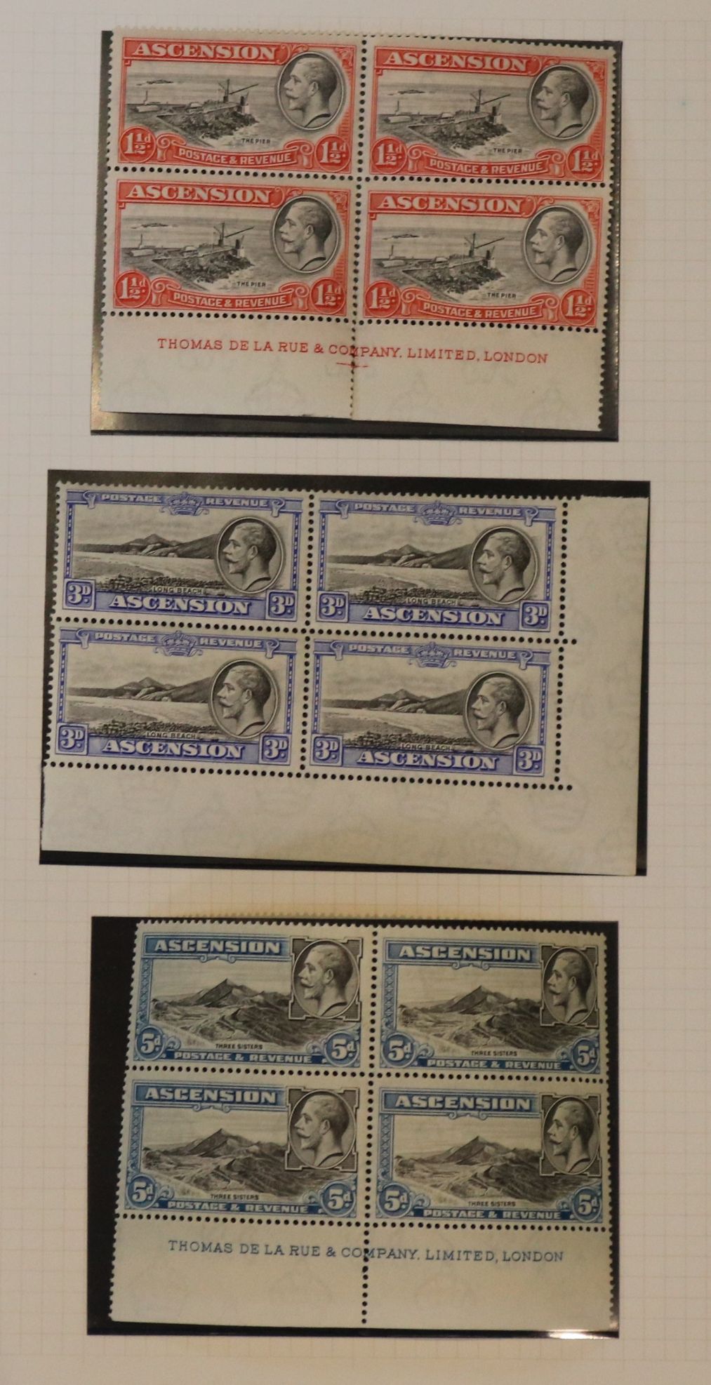 1922-61 collection of Ascension Island stamps on leaves including 1922 overprinted set mint, 1924 - Image 2 of 3