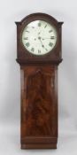 Jno. Wyatt of Altrencham. A Regency mahogany drop dial wall clock with plain architectural case,