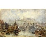 George Weatherill (1810-1890)watercolourView of Whitby from the harbour entrancesigned4 x 6in.