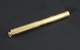 An early 20th century 15ct gold Mabie Todd & Co Ltd Swan fountain pen, inscribed "Jessica 1924",