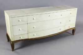 André Arbus (1903-1969) A fine and rare Art Deco serpentine commode, entirely covered with