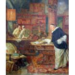 After Edward Von Grutzner (1846-1925)oil on canvasClerics in a librarysigned27 x 22.5in.