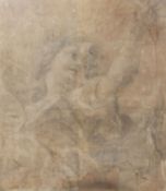 After Giovanni Battista Gaulli (1639-1709)cartoonStudy of a cherub, relating to an angel in the