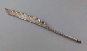 A late William IV silver "quill" pen by Charles Reily & George Storer, with later? nib, London,