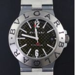 A gentleman's Bulgari Titanium automatic wrist watch, with baton and Arabic numerals and date