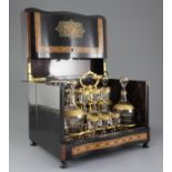 A Louis Philippe marquetry inlaid liqueur casket, with fitted interior, 13in.