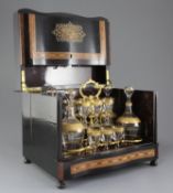 A Louis Philippe marquetry inlaid liqueur casket, with fitted interior, 13in.