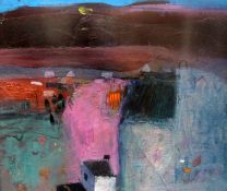 § Barbara Rae (1943-)mixed media on boardFarm, Koo Valleysigned, Art First Contemporary Art label