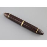 A Louis Vuitton Ltd edition brown crocodile skin fountain pen with 18ct gold nib.