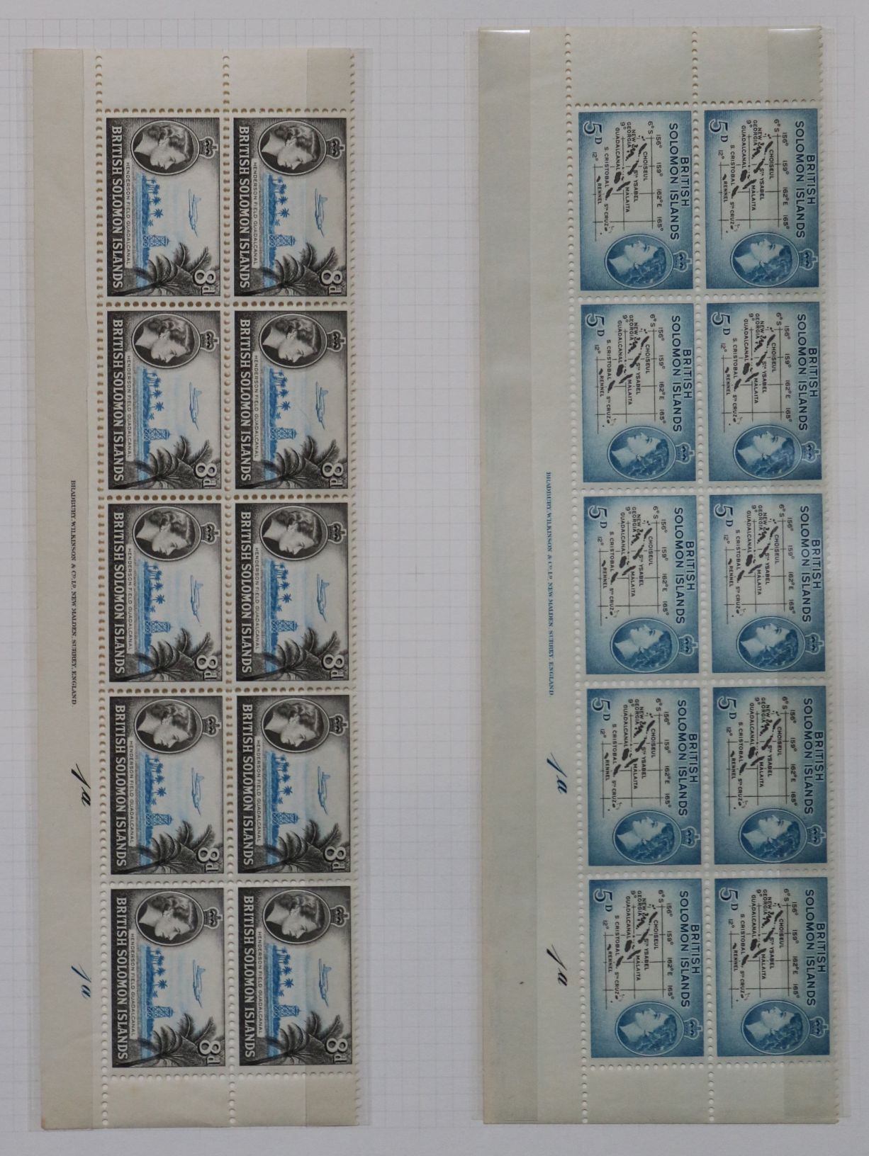 A mainly mint collection of Solomon Island stamps on leaves including 1907 and 1908-11 sets, 1914-23 - Image 2 of 3