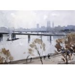 Edward Wesson (1910-1983)watercolourWestminster from the Thamessigned12.5 x 17.5in.