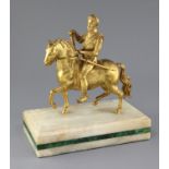 A 19th century French ormolu model of Charles Emanuel, Duke of Savoy, riding a horse, on