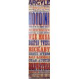 A collection of six Argyle Theatre of Varieties playbills, dating from 1889 to 1907, largest 35 x