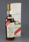 One bottle of The Macallan 10 Years Old 100% proof red label Single Highland Malt Scotch Whisky,