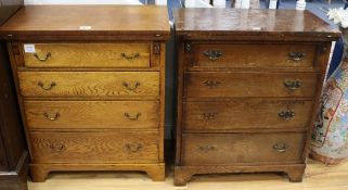 A pair of oak bachelor's chests, W.65cm