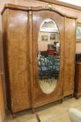 A French mirrored armoire, H.227cm