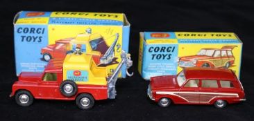 A Corgi 491 Cortina Estate and a Corgi 477 Land Rover