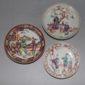 Three famille rose dishes (a.f.)