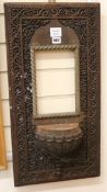 A Moorish carved wood picture frame H.68cm