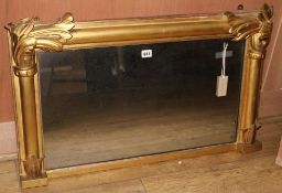 A Victorian gilt overmantel mirror, W.86cm