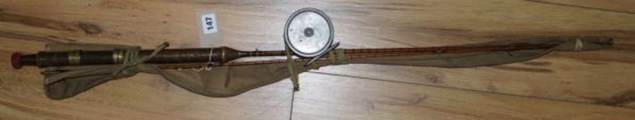 A split cane fishing rod by Foster, Ashbourne and Reel