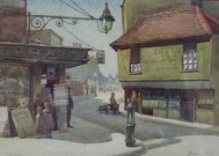 J. Ogden 1897, watercolour, 'The Old Curiosity Shop', signed and dated 1897, 25 x 35cm