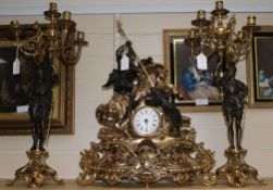 Ornate clock garniture